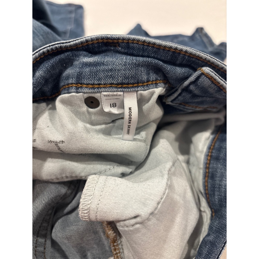 Loft Modern Skinny Jeans Womens 18 Medium Wash Blue Stretch Denim High Rise - Picture 3 of 4